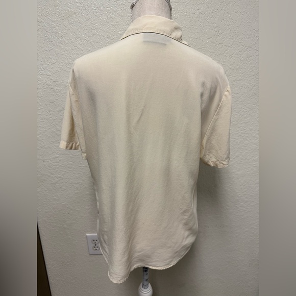 DKNY 100% Silk Ivory Button-Up Blouse *small flaw* - Picture 3 of 16